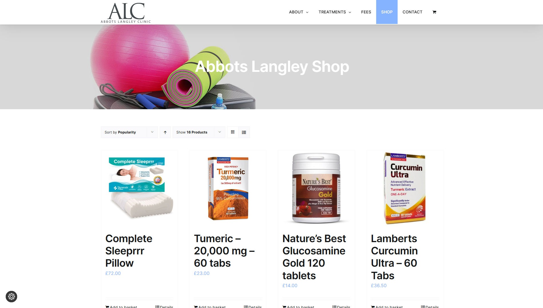 Abbots Langley Clinic Main Shop Page